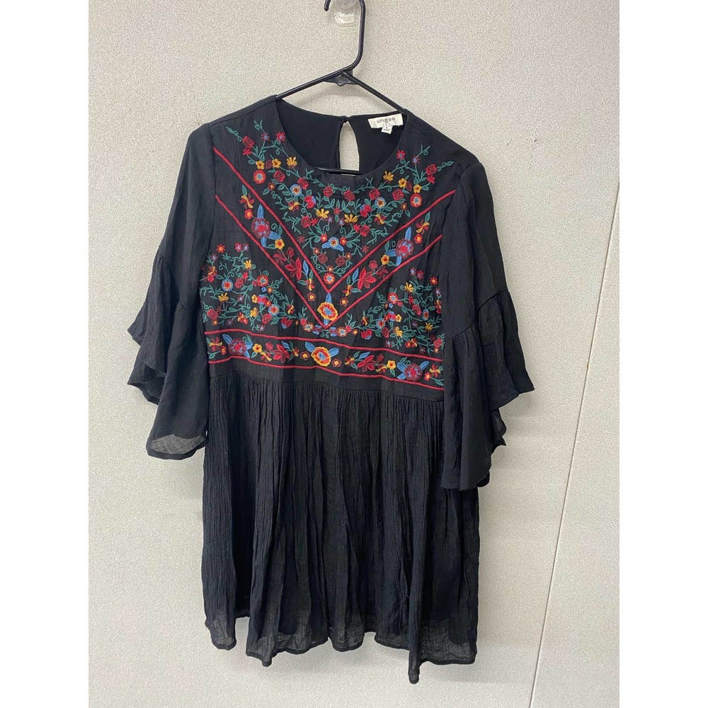 Umgee Shirt Tunic Womens Large Floral Boho Peasant Flowy Top